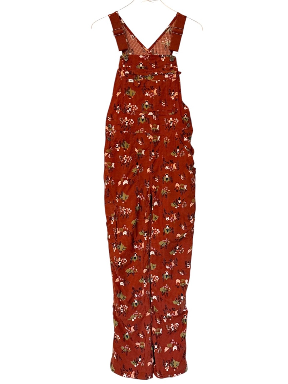 Duluth Heirloom Gardening Bib Overalls in Henna Garden Gnomes Size XS - Picture 2 of 13